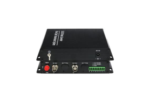 HD 2 channel RS485 3G SDI fiber video transmitter used digital optical