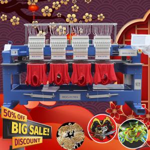 Wholesale HOLiAUMA 4 heads embroidery machine china best selling 15 needle 1200 spm cap t-shirt flat embroidery machine for sale from china suppliers