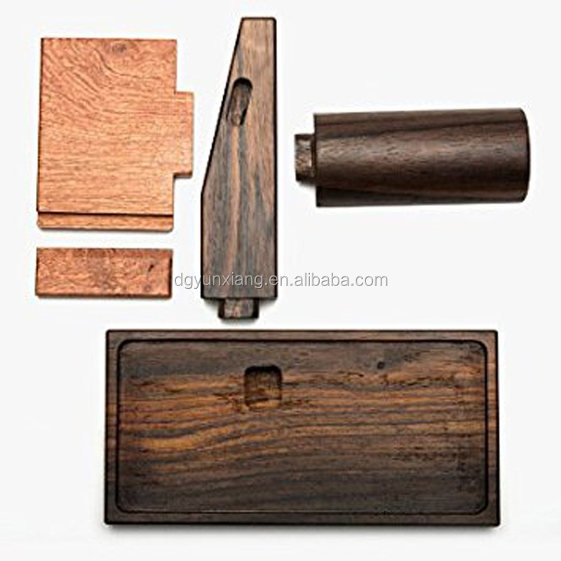 Black walnut wood phone and watch holder