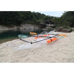 Wholesale Clear Ocean Double Fishing Kayak , Plastic Flat Bottom Canoe 450 Pounds Capacity from china suppliers