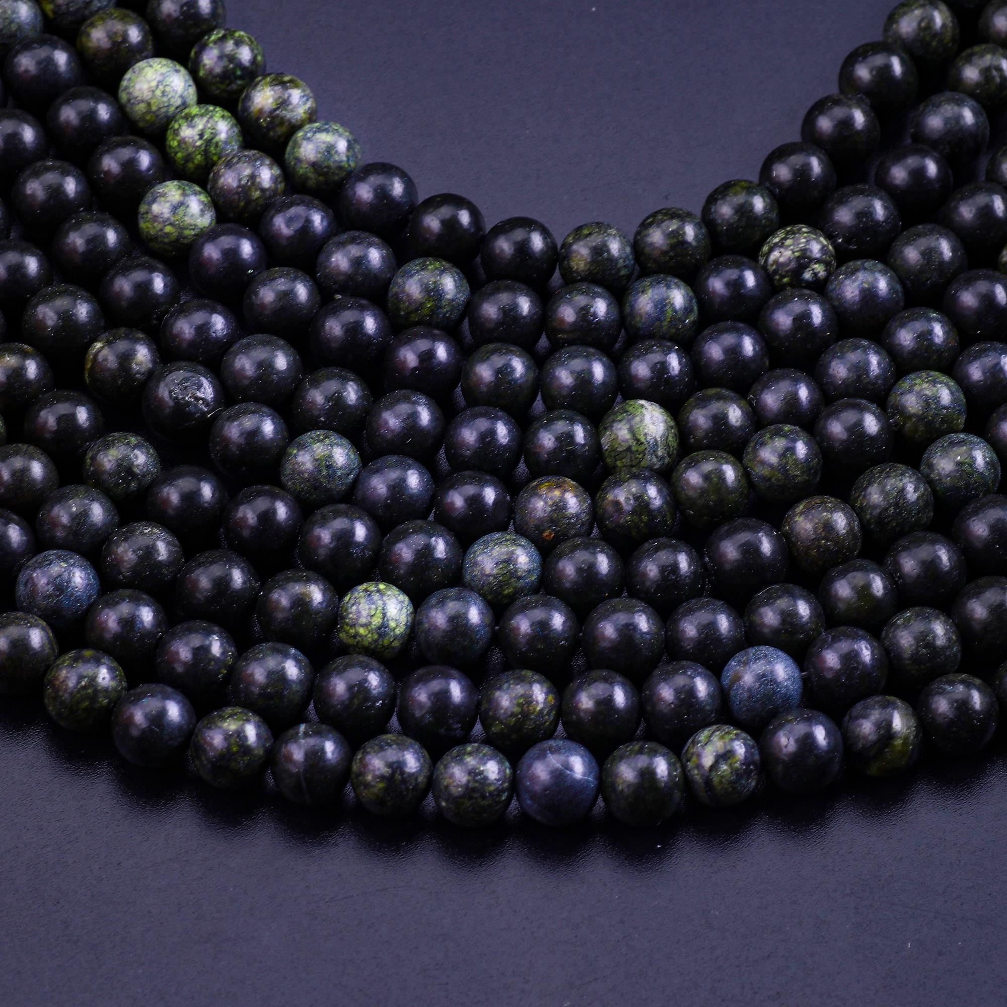Curbstone Round Bead Natural Crystal Gemstone Loose Bead Strands for DIY Jewelry Making