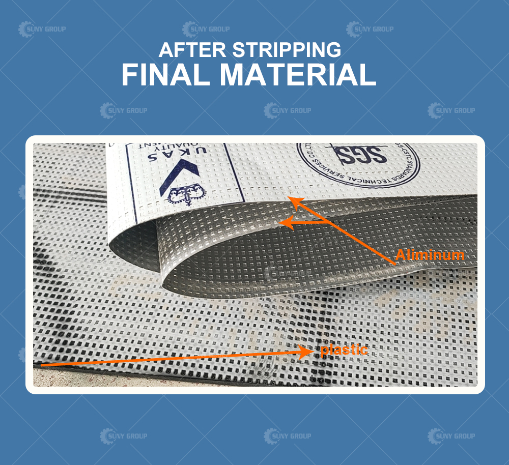 Final Product Aluminum Plate and Plastic Plate from Aluminum Plastic Separating Plant