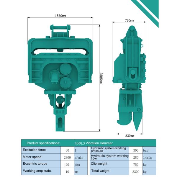 Excavator Vibration Hammer Excavator Vibratory Pile Driver For Hitachi