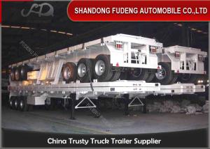 Wholesale 3 axle Container Flat Bed Semi Trailer 40ft flatbed transportation trailers from china suppliers