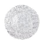 Wholesales Roes Embossed Spray Color Decoration Glass Charger Plate