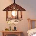 Nordic Style Cage cane pendant lights For Kitchen Dining room Bedroom Lighting