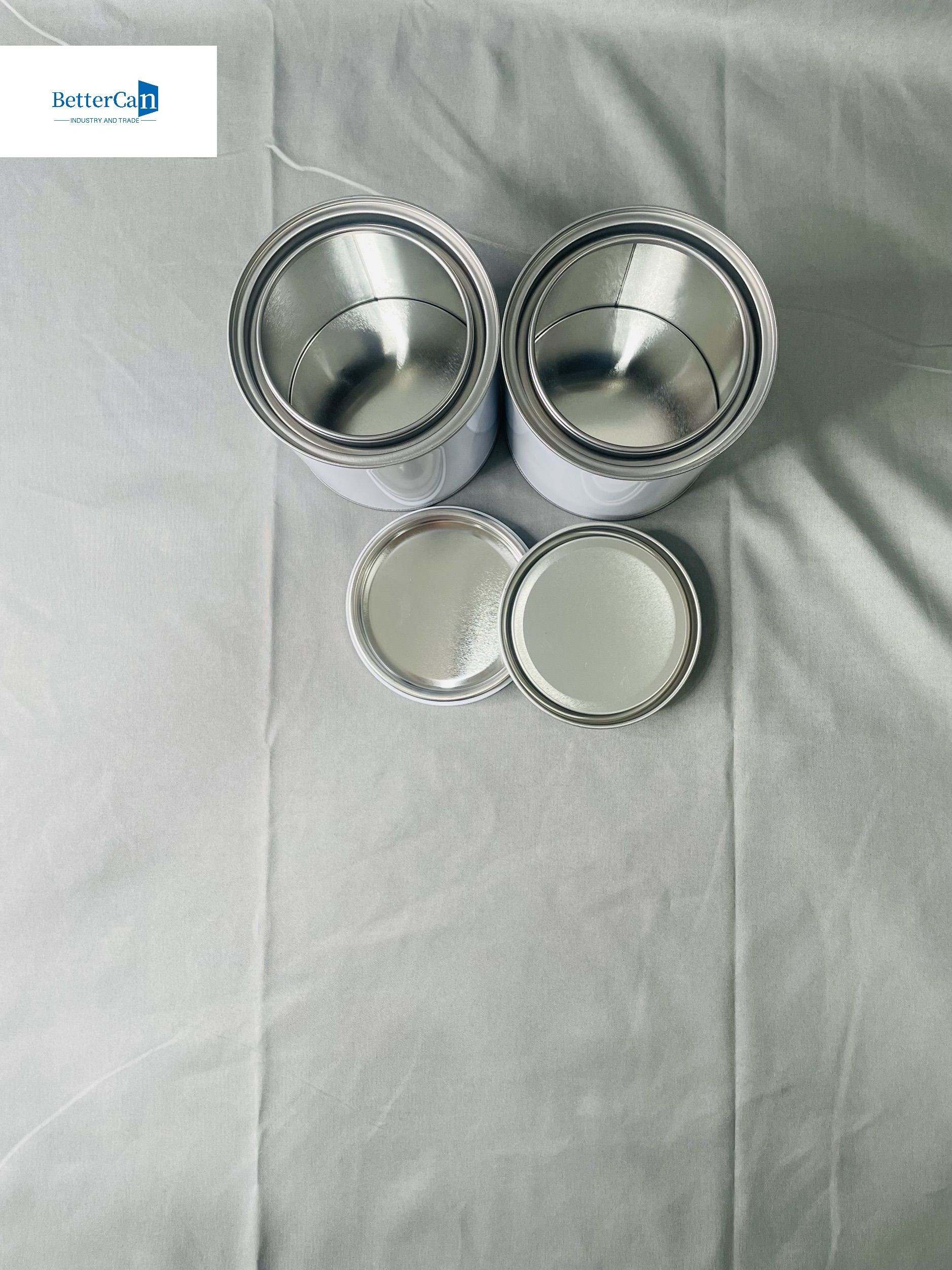 0.28mm Thickness White Round Paint Tin Cans With Triple Tight Cover 1 Liter Square Empty Tin Can