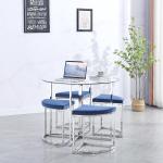 100*100*76cm Metal Round Glass Center Table Living Room Furniture OEM service
