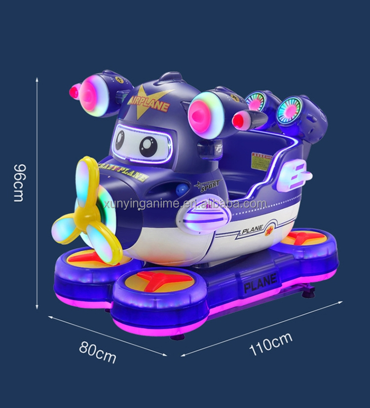 Metal Acrylic Plastic Coin Operated Kiddie Rides Airplane Machine Helicopter Kiddie Ride