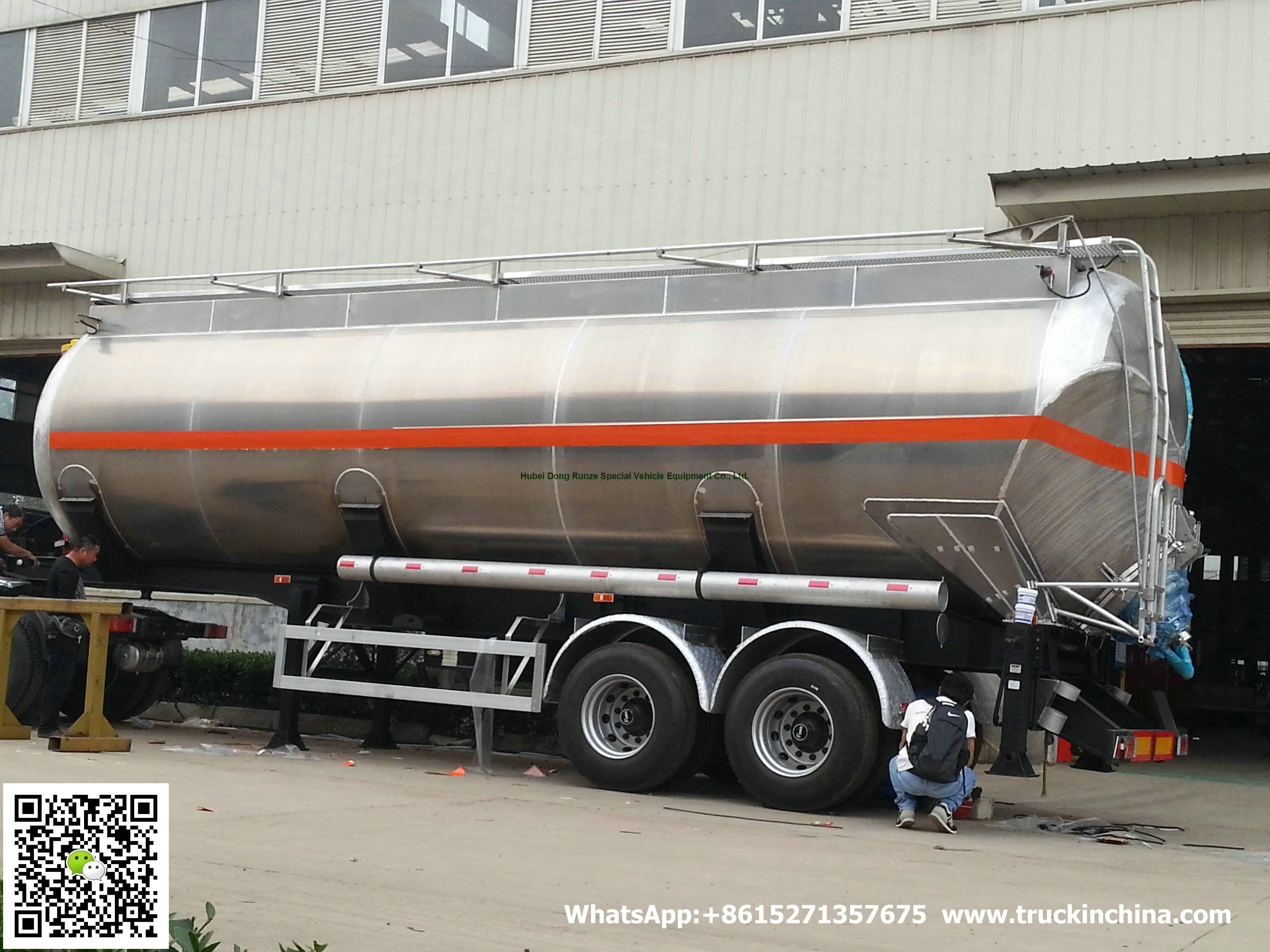 Aluminum Alloy Wheat Flour Bulk Tanker with Tipping Hydraulic Cylinder (6000USG-10000USG ）whApp:+8615271357675