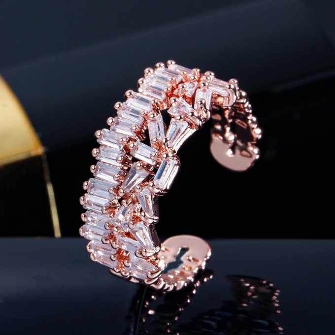 Fashion Copper Gold-Plated zircon Wedding ring women rings rainbow Adjustable Snake lion Ring Wholesale