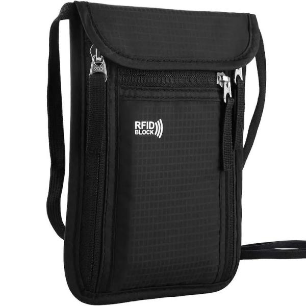 Custom Waterproof Travel Bags Neck Wallet RFID Blocking Passport Holder With
