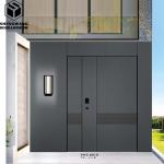 Gray Bedroom Aluminum Entrance Door Residential Aluminium Front Doors For Homes