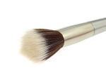 Stainless Metal Handle Concealer Foundation Makeup Brush With Gold Aluminum