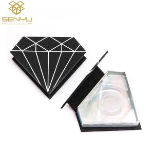 Wholesale Eco Friendly Cosmetic Packaging Boxes / Black Glitter Paper Card Eyelash Box from china suppliers