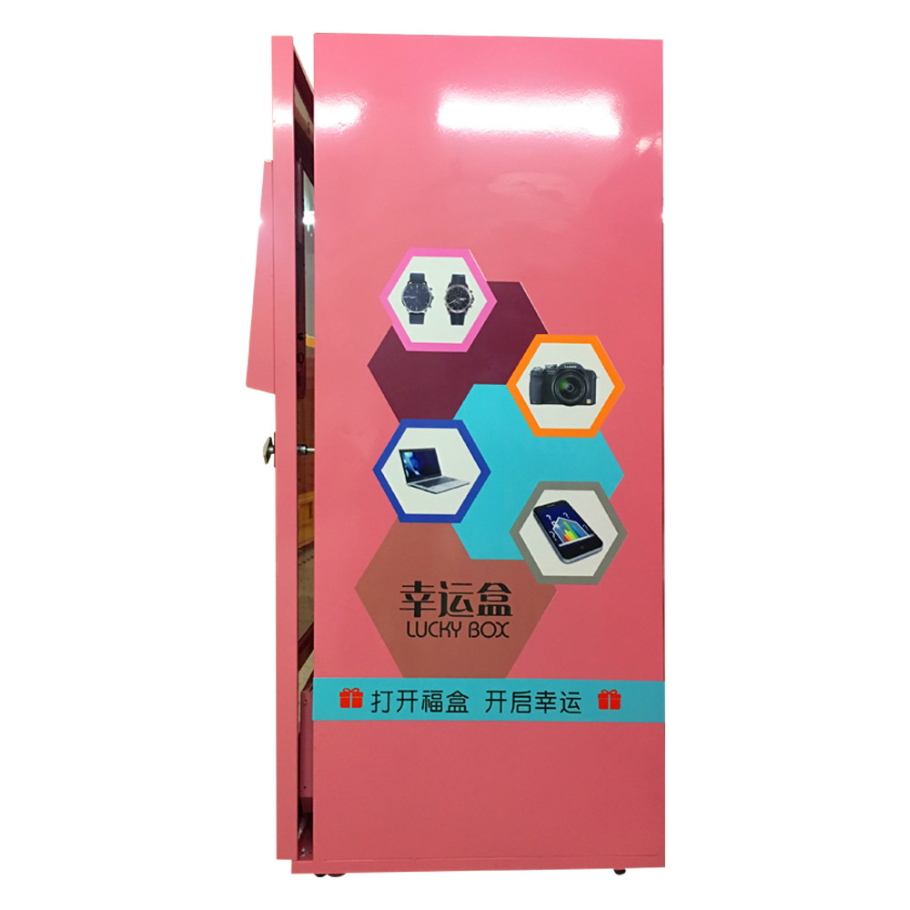 Full Metal Soda Vending Machine , Blue / Pink / Yellow Lucky Box Food Vending Machines