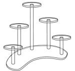 Fashion Design Acrylic Display Fixtures 5 Pedestal Acrylic Product Display Stand