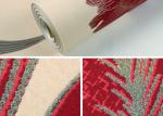 Durable Floral Living Room Striped Wallpaper With Red Floral , Non Woven