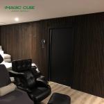 Wood Slat Wall Panels - Wood Black Acoustic Felt - 2400x600x22mm