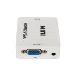 White 1080P 4K*2K Mini HDMI To VGA Converter