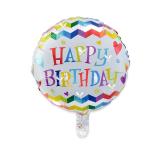 Round Happy Birthday Letter Air Filled Foil Balloons 18 Inch Mylar Balloons