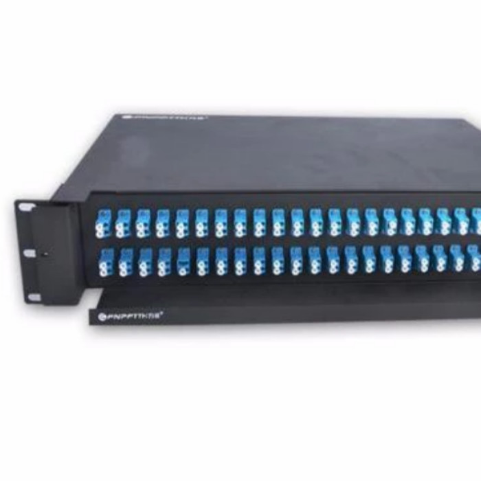 Black Fiber Optic Terminal Box , 1U SC / FC / ST / LC Rack Mount Splicing Fiber Optic Patch Panel