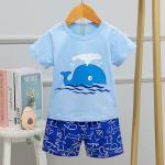 Round Neck 24 Month Short Sleeve Pajama Set 90cm Height 54cm Bust