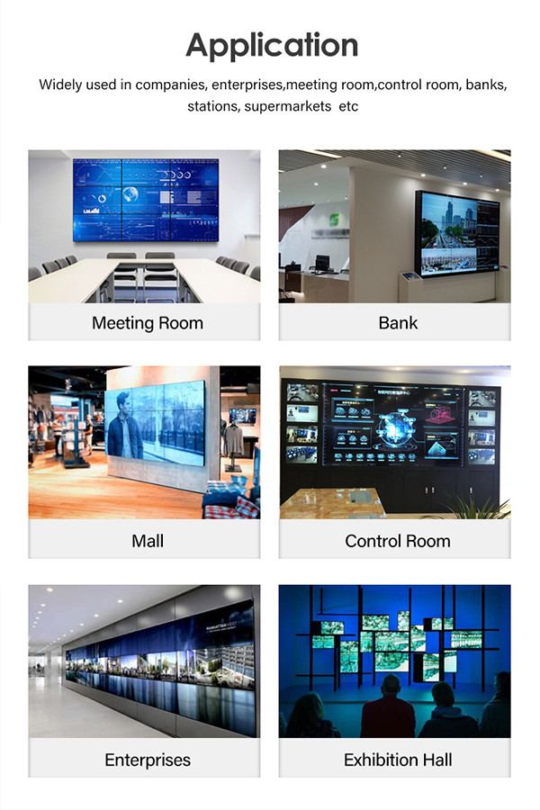 2K 4K HD Indoor LCD Video Wall Monitor 2x3 3x3 Advertising Lcd Monitor Wall Mount