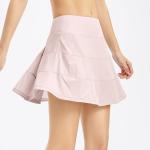 Purple High Waisted Pleated Golf Tennis Skirt for Women Built-in Pockets Shorts