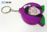 Cute Purple Peach Shaped Musical Keyring , Custom Talking Keychain