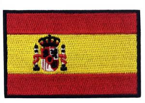 China Environmental Friendly Sew On Spain Country Flag Patches 6.2cm Height on sale