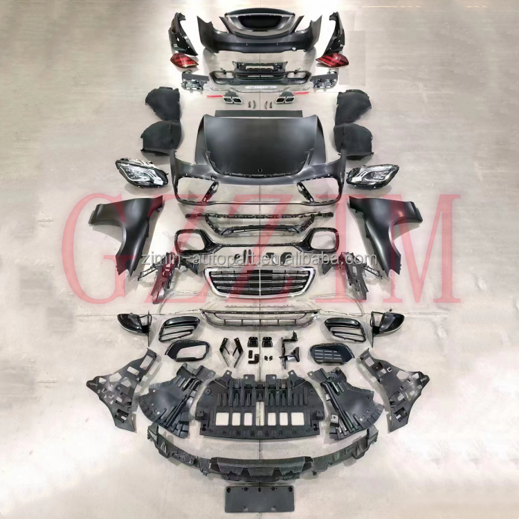 Upgrade W222 S450 Front Rear Bumper Grille Bodykit For S Class W221 2008-2013