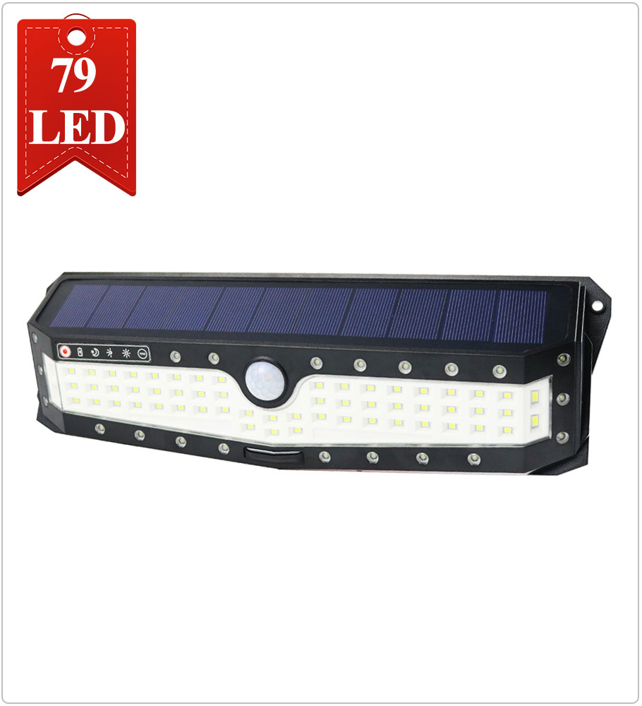 72LED IP65 3 Head Solar Security Light With Motion Sensor 360 Degree