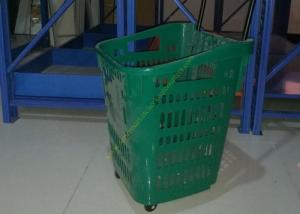 Wholesale PP Rolling Supermarket Shopping Basket / Cart With Four Wheels 435 * 420 * 550mm from china suppliers