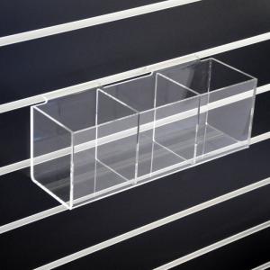 Wholesale Wall Mounted Clear Slatwall Acrylic Display W/ 3 Boxes Perspex Bins from china suppliers