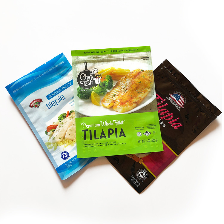 Custom oem food grade zip biodegradable food grade k plastic seafood vacuum packaging bag