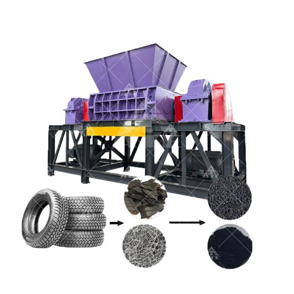 Waste Truck Car Tire Tyre Recycle Recycling Machine Plant Line Double Shaft Tire