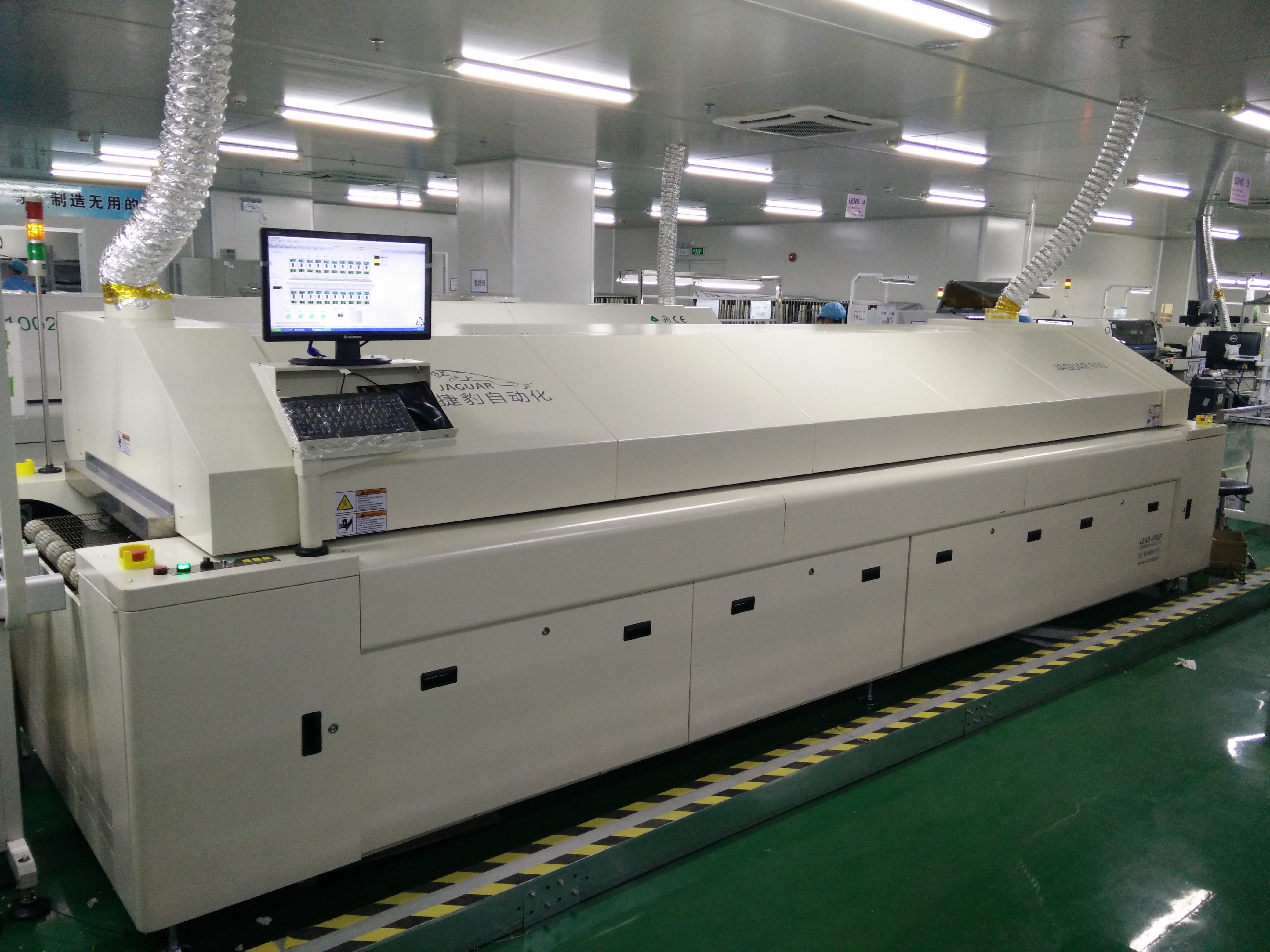 0-14KW Smt Reflow Soldering Oven Mesh / Chain Conveyor With Nitroge System