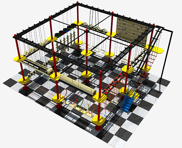 Karabiner Adventure Rope Course , High Ropes Training Course Multipurpose