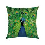 Cotton Linen peacock Throw Pillow Case Cushion Cover Home Sofa Decorative 18 X