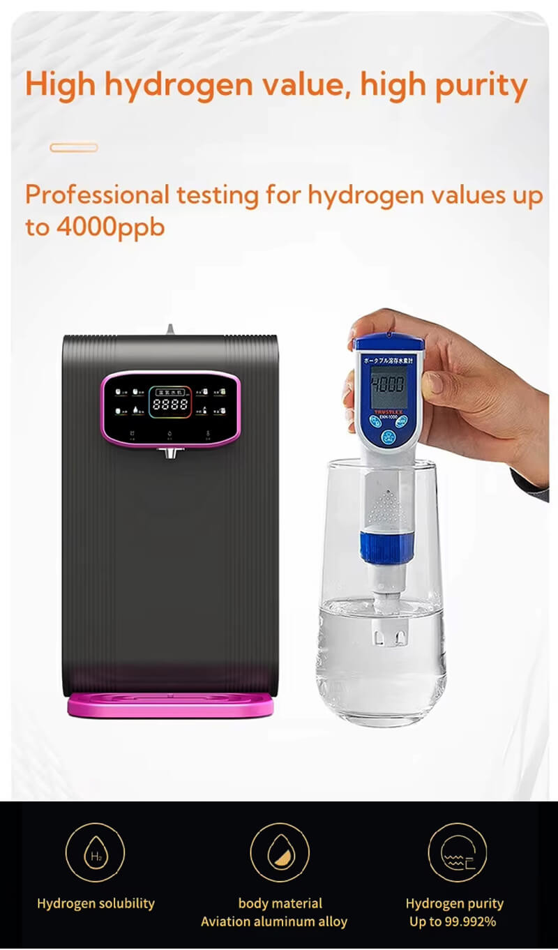 Hydrogen-rich Water Dispenser With Hot Water Filling Systems Hydrogenation Injection Water Purifier