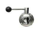 Pneumatic Butterfly Valve Sanitary / Manual Tri Clamp SS304 Clamp Connection