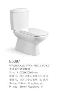 Wholesale Ceramic Wash Down Two Piece Toilets Wall Mounted With Elongated Seat from china suppliers