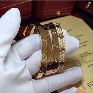 Wholesale Love Bracelet 4 Diamond Bangle 18K Pink Gold from china suppliers