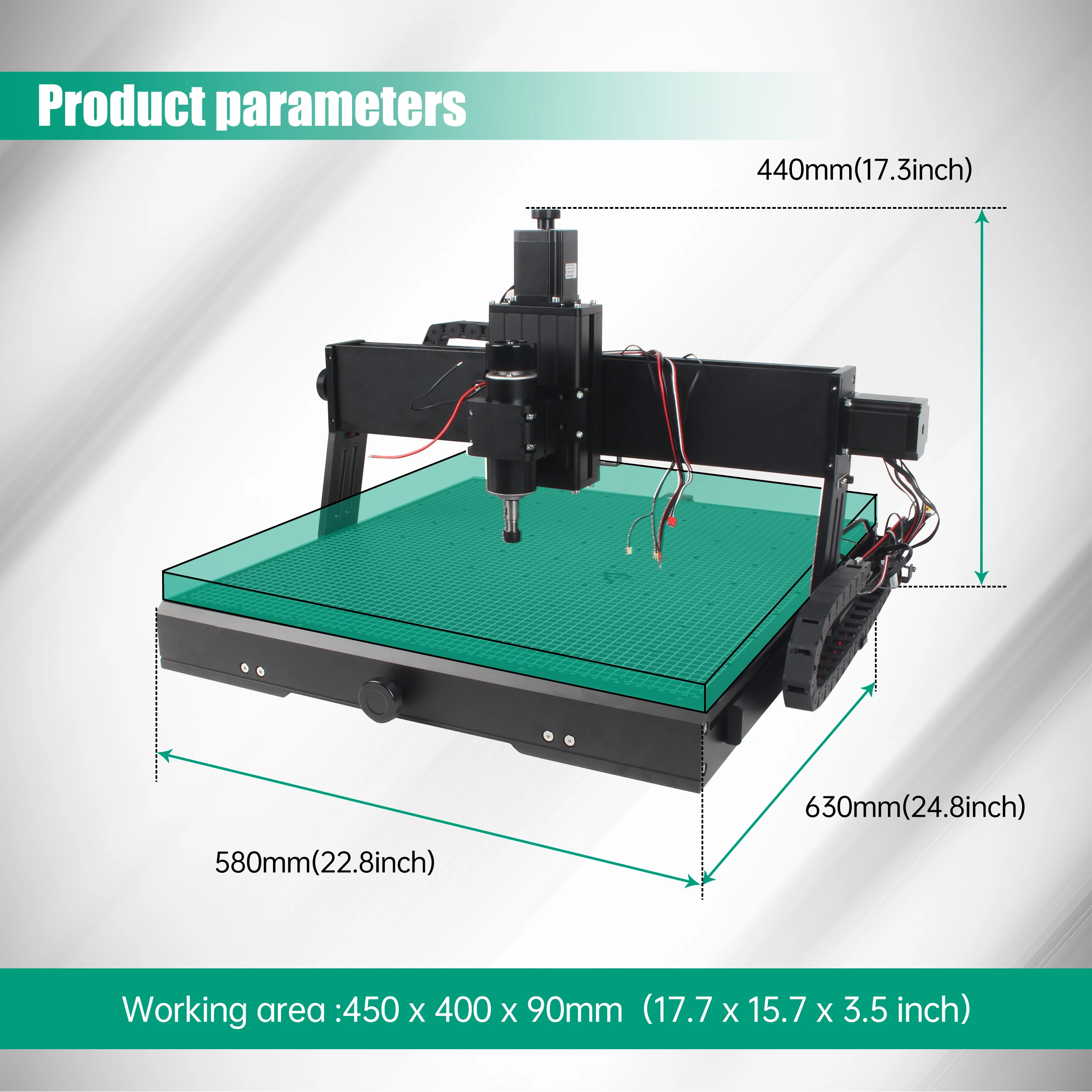 3 Axis 4540 Plus CNC Engraving Machine 500W For Woodworking Metal Square Linear