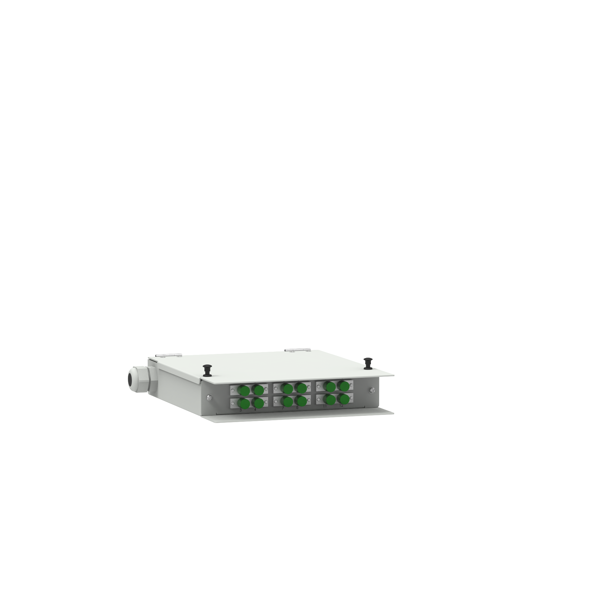 Cold Rolled Steel 12 Cores FC APC Type Fiber Optic FTTH Terminal Box for Network ODN