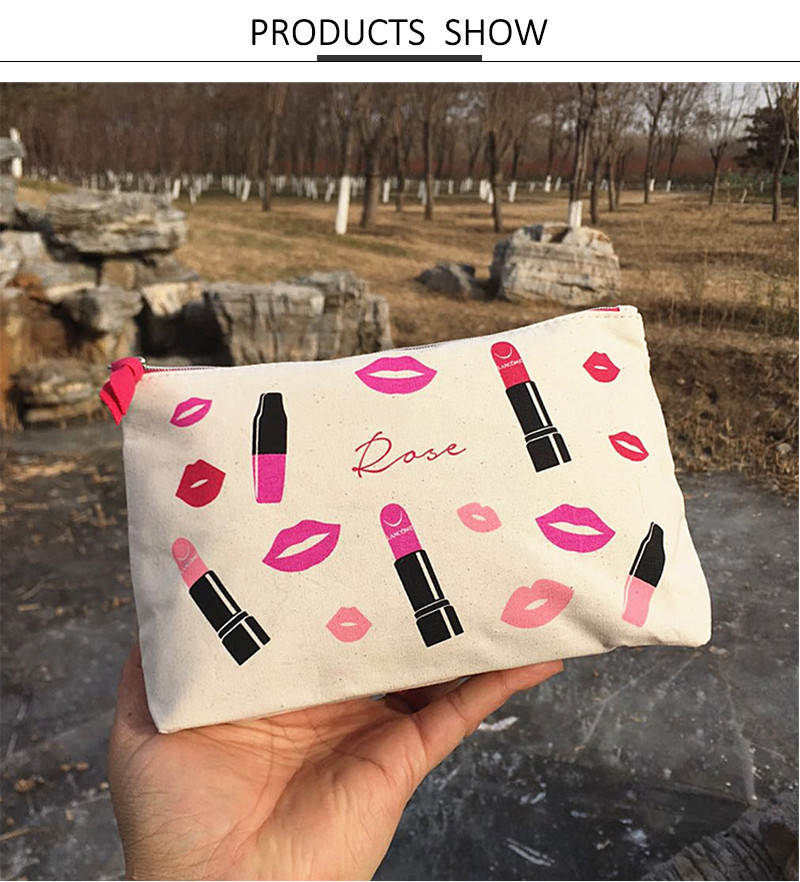 Mini Soft Cotton Canvas Cosmetic Makeup Bag For Girl