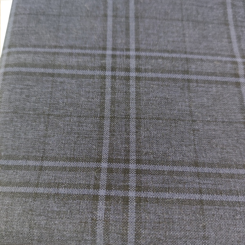 Shrink-Resistant 100% Polyester Plain Woven Dyed Yarn Fabric for School Uniform Suit