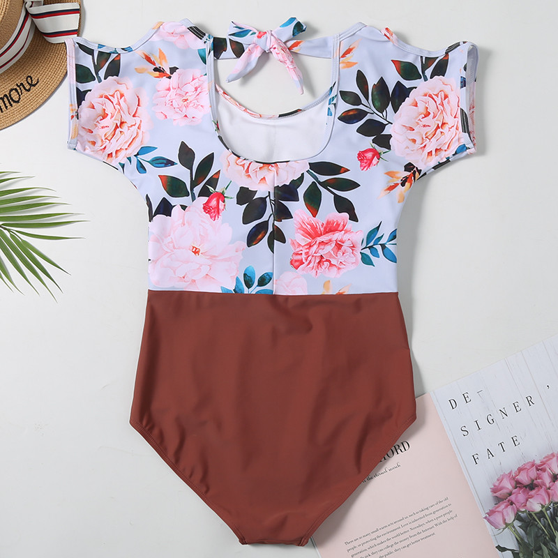 Tiered Layer Tie a Knot Front Top With Low waist Bikini swimsuit high cut