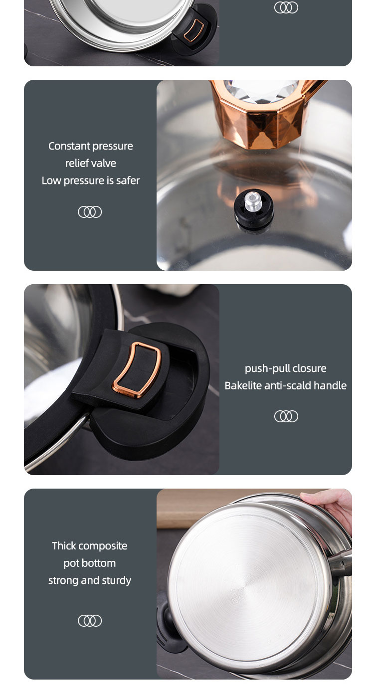 Custom Logo 5L Double Layer Pressure Cooker Stainless Steel With Handle
